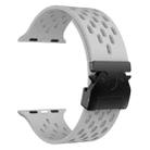 For Apple Watch 46mm / 49mm / 45mm / 44mm Mesh Silicone Buckle Watch Band(Grey) - 3