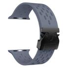 For Apple Watch 46mm / 49mm / 45mm / 44mm Mesh Silicone Buckle Watch Band(Blue Grey) - 3