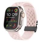 For Apple Watch 46mm / 49mm / 45mm / 44mm Mesh Silicone Buckle Watch Band(Sand Pink) - 1