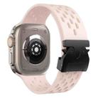 For Apple Watch 46mm / 49mm / 45mm / 44mm Mesh Silicone Buckle Watch Band(Sand Pink) - 2