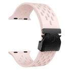 For Apple Watch 46mm / 49mm / 45mm / 44mm Mesh Silicone Buckle Watch Band(Sand Pink) - 3