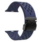 For Apple Watch 46mm / 49mm / 45mm / 44mm Mesh Silicone Buckle Watch Band(Midnight Blue) - 3