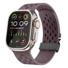 For Apple Watch 46mm / 49mm / 45mm / 44mm Mesh Silicone Buckle Watch Band(Smoky Purple) - 1