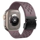 For Apple Watch 46mm / 49mm / 45mm / 44mm Mesh Silicone Buckle Watch Band(Smoky Purple) - 2