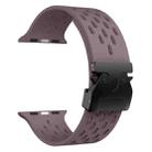 For Apple Watch 46mm / 49mm / 45mm / 44mm Mesh Silicone Buckle Watch Band(Smoky Purple) - 3