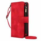 For iPhone 7 / 8 / SE 2022 Dream 9-Card Zipper Wallet RFID Leather Phone Case with Lanyard(Red) - 2