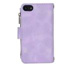 For iPhone 7 / 8 / SE 2022 Dream 9-Card Zipper Wallet RFID Leather Phone Case with Lanyard(Purple) - 3