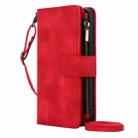 For iPhone 11 Dream 9-Card Zipper Wallet RFID Leather Phone Case with Lanyard(Red) - 2