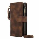 For iPhone 12 Dream 9-Card Zipper Wallet RFID Leather Phone Case with Lanyard(Brown) - 2