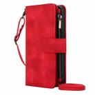 For iPhone 12 mini Dream 9-Card Zipper Wallet RFID Leather Phone Case with Lanyard(Red) - 2