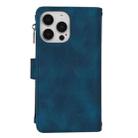 For iPhone 12 Pro Max Dream 9-Card Zipper Wallet RFID Leather Phone Case with Lanyard(Blue) - 3