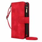 For iPhone 12 Pro Max Dream 9-Card Zipper Wallet RFID Leather Phone Case with Lanyard(Red) - 2
