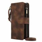 For iPhone 13 Dream 9-Card Zipper Wallet RFID Leather Phone Case with Lanyard(Brown) - 2