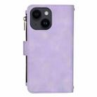 For iPhone 13 Dream 9-Card Zipper Wallet RFID Leather Phone Case with Lanyard(Purple) - 3