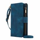 For iPhone 14 Dream 9-Card Zipper Wallet RFID Leather Phone Case with Lanyard(Blue) - 2