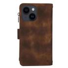 For iPhone 15 Plus Dream 9-Card Zipper Wallet RFID Leather Phone Case with Lanyard(Brown) - 3