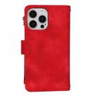 For iPhone 15 Pro Max Dream 9-Card Zipper Wallet RFID Leather Phone Case with Lanyard(Red) - 3