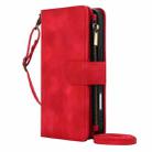 For iPhone 16 Dream 9-Card Zipper Wallet RFID Leather Phone Case with Lanyard(Red) - 2