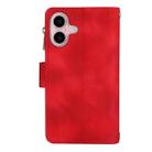 For iPhone 16 Dream 9-Card Zipper Wallet RFID Leather Phone Case with Lanyard(Red) - 3