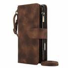 For iPhone 16 Dream 9-Card Zipper Wallet RFID Leather Phone Case with Lanyard(Brown) - 2