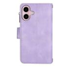 For iPhone 16 Dream 9-Card Zipper Wallet RFID Leather Phone Case with Lanyard(Purple) - 3