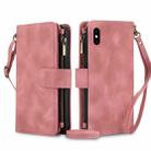 For iPhone XS Max Dream 9-Card Zipper Wallet RFID Leather Phone Case with Lanyard(Rose Gold) - 1