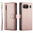 For OnePlus Nord 4 5G Nine Card-slot Zipper Wallet Bag Leather Phone Case(Pink) - 2