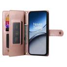 For OnePlus Nord 4 5G Nine Card-slot Zipper Wallet Bag Leather Phone Case(Pink) - 3