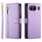 For OnePlus Nord 4 5G Nine Card-slot Zipper Wallet Bag Leather Phone Case(Purple) - 2