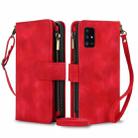 For Samsung Galaxy S20 5G Dream 9-Card Zipper Wallet RFID Leather Phone Case with Lanyard(Red) - 1