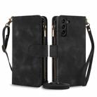 For Samsung Galaxy S21+ 5G Dream 9-Card Zipper Wallet RFID Leather Phone Case with Lanyard(Black) - 1