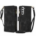 For Samsung Galaxy S22+ 5G Dream 9-Card Zipper Wallet RFID Leather Phone Case with Lanyard(Black) - 1