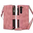 For Samsung Galaxy S23 5G Dream 9-Card Zipper Wallet RFID Leather Phone Case with Lanyard(Rose Gold) - 1