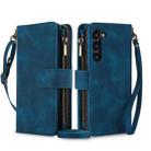 For Samsung Galaxy S23+ 5G Dream 9-Card Zipper Wallet RFID Leather Phone Case with Lanyard(Blue) - 1