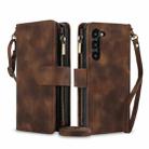 For Samsung Galaxy S23+ 5G Dream 9-Card Zipper Wallet RFID Leather Phone Case with Lanyard(Brown) - 1