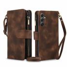 For Samsung Galaxy S24+ 5G Dream 9-Card Zipper Wallet RFID Leather Phone Case with Lanyard(Brown) - 1