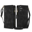 For Samsung Galaxy S24+ 5G Dream 9-Card Zipper Wallet RFID Leather Phone Case with Lanyard(Black) - 1