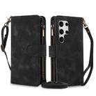 For Samsung Galaxy S24 Ultra Dream 9-Card Zipper Wallet RFID Leather Phone Case with Lanyard(Black) - 1