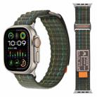 For Apple Watch 46mm / 49mm / 45mm / 44mm Dual-section Sports Nylon Loop Watch Band(Green) - 1