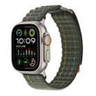 For Apple Watch 46mm / 49mm / 45mm / 44mm Dual-section Sports Nylon Loop Watch Band(Green) - 2