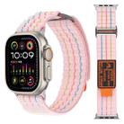 For Apple Watch 46mm / 49mm / 45mm / 44mm Dual-section Sports Nylon Loop Watch Band(Pink) - 1