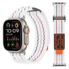 For Apple Watch 46mm / 49mm / 45mm / 44mm Dual-section Sports Nylon Loop Watch Band(White) - 1