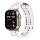 For Apple Watch 46mm / 49mm / 45mm / 44mm Dual-section Sports Nylon Loop Watch Band(White) - 2