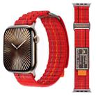 For Apple Watch 42mm / 41mm / 40mm / 38mm Dual-section Sports Nylon Loop Watch Band(Red) - 1