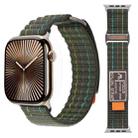 For Apple Watch 42mm / 41mm / 40mm / 38mm Dual-section Sports Nylon Loop Watch Band(Green) - 1