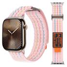 For Apple Watch 42mm / 41mm / 40mm / 38mm Dual-section Sports Nylon Loop Watch Band(Pink) - 1