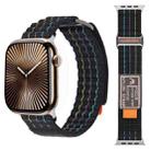 For Apple Watch 42mm / 41mm / 40mm / 38mm Dual-section Sports Nylon Loop Watch Band(Black) - 1