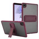 For Samsung Galaxy Tab A7 Lite Skin Feel Holder PC Hybrid TPU Tablet Case(Wine Red) - 1