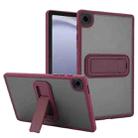 For Samsung Galaxy Tab A9+ Skin Feel Holder PC Hybrid TPU Tablet Case(Wine Red) - 1