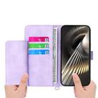 For Xiaomi Poco X7 Pro / Redmi Turbo 4 Skin Feel Flowers Embossed Wallet Leather Phone Case(Purple) - 3